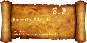 Bernula Márk névjegykártya